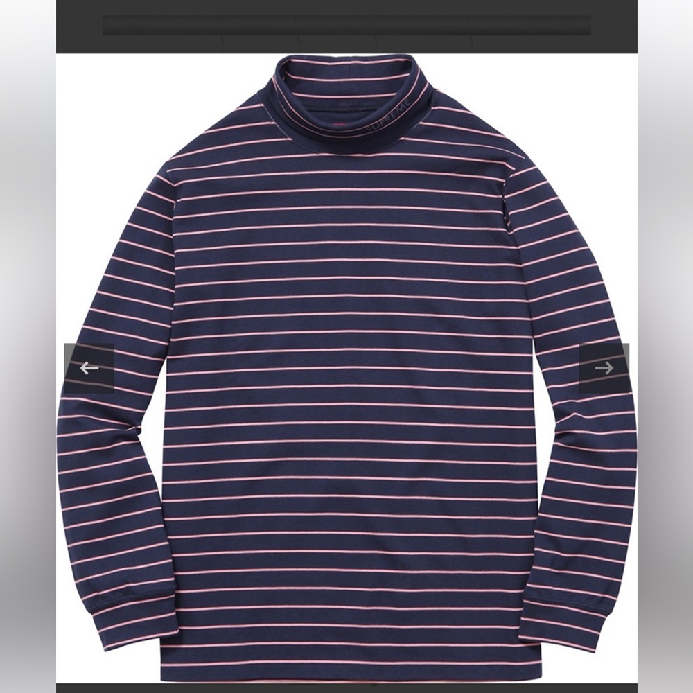 SUPREME SS16 Striped Long Sleeve Turtleneck Tee - UNISEX.